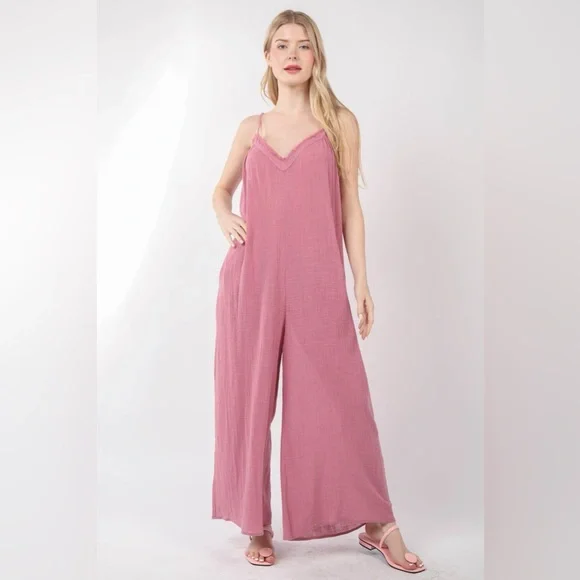 Blissful Pink Jumpsuit- LAST ONE - Picture 2 of 5